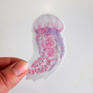 Watercolor Floral Jellyfish 2 Sticker