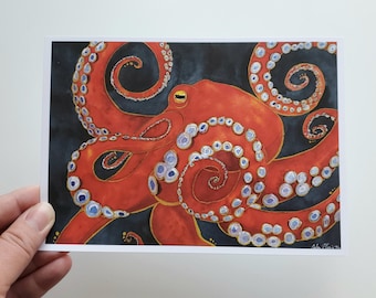 Oktopus Kunstdruck