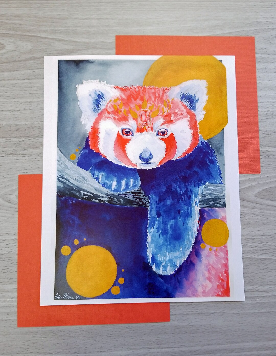 Red Panda Queen Art Print, Jeweled Creatures Collection Etsy