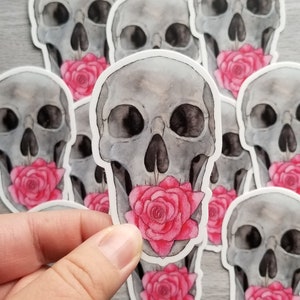 Skull with Rose Sticker