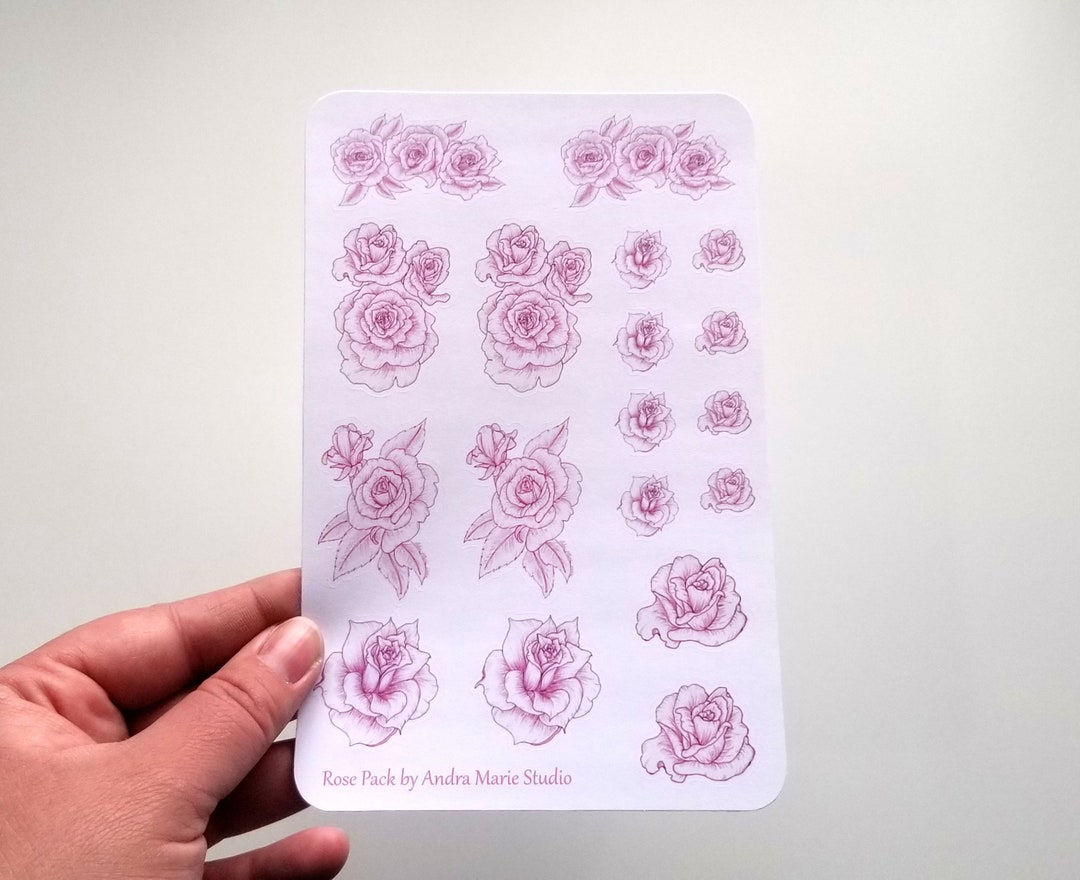 Rose Planner Journaling Stickers - Etsy