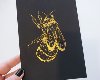 Gold Watercolor Bumblebee