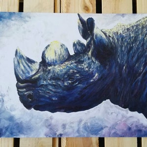 Purple Rhino Art Print
