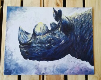 Purple Rhino Art Print