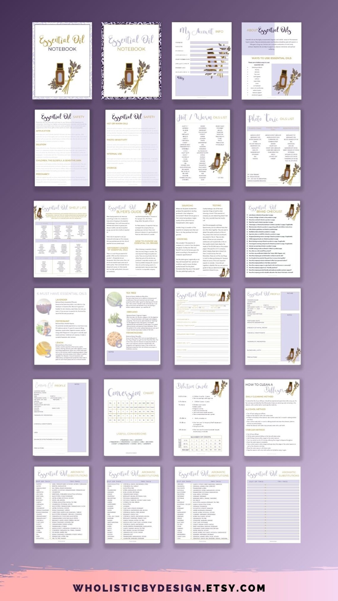 Printable Essential Oils Notebook Binder Planner Essential Oil Recipe ...