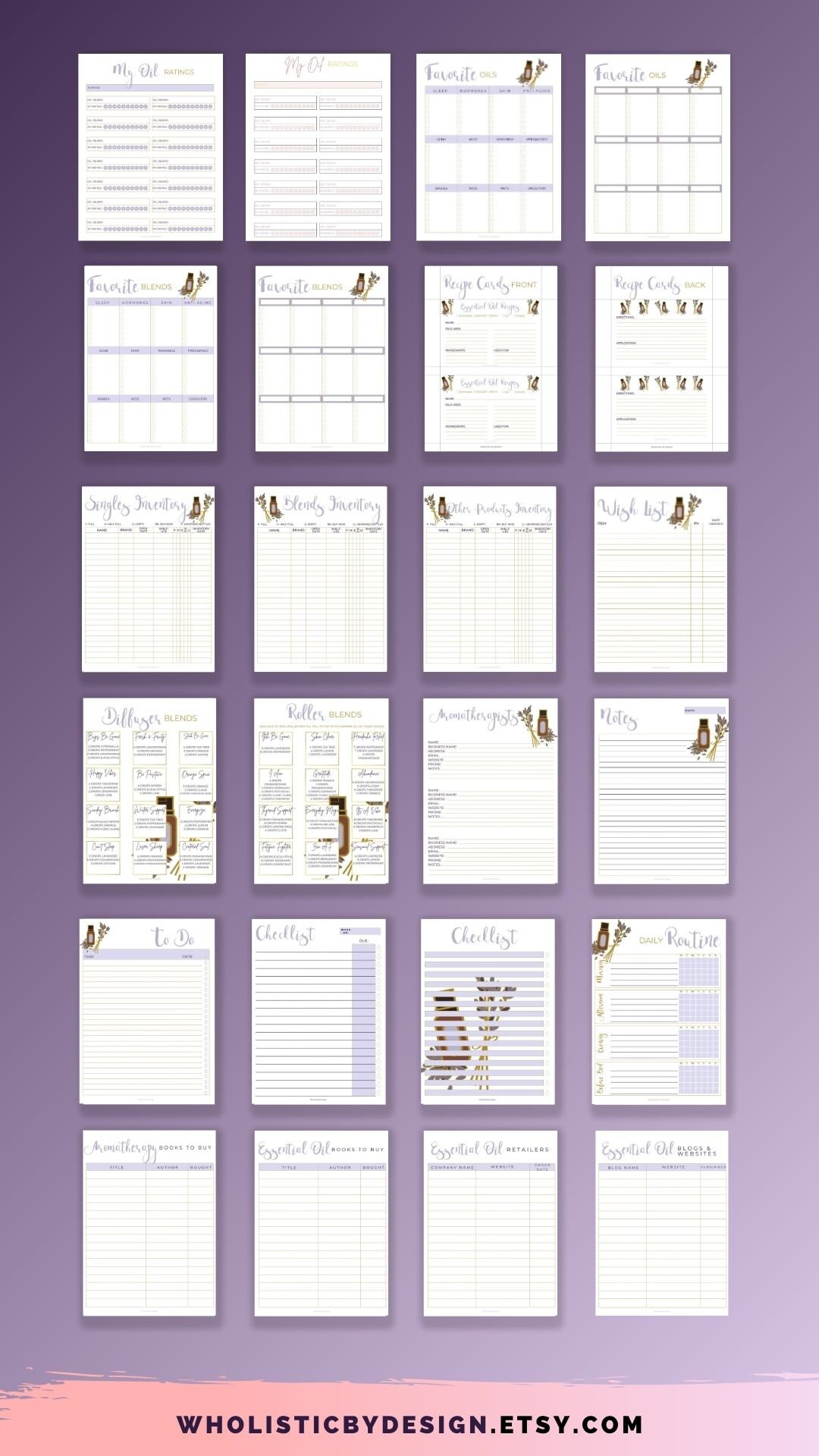 Printable Essential Oils Notebook Binder Planner Essential Oil Recipe ...