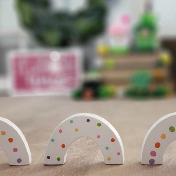 Small Wooden Rainbow Decor