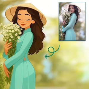 Custom Disney Style Portrait from Photo – Personalized Cartoon Digital Art for Kids, Couples, Families & Pets