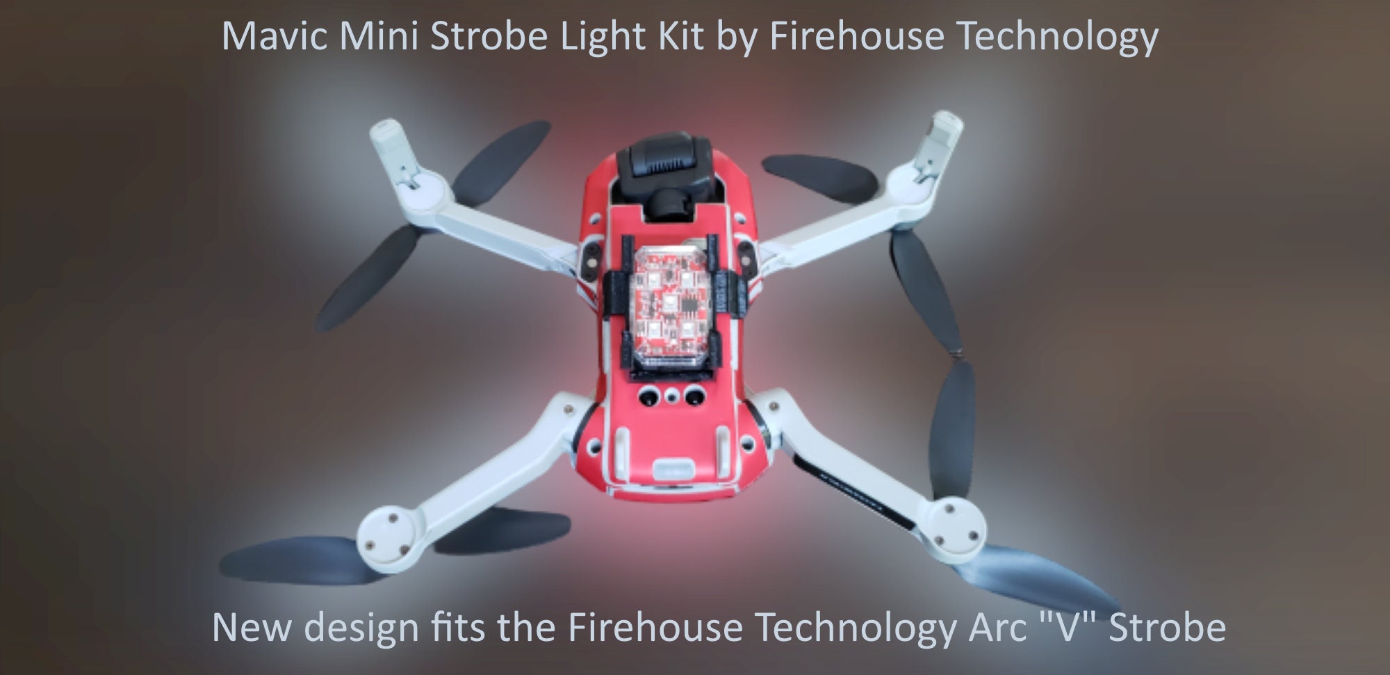 DJI Mavic Mini / Mini 2 Bottom Strobe Light Mount for Flytron Strobon Cree  and Firehouse Technology 