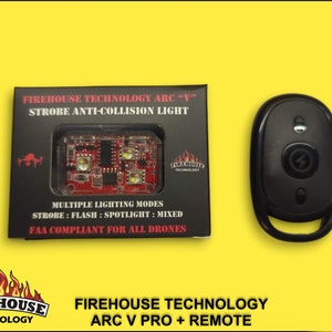 Firehouse Technology ARC &quot;V&quot; Pro Multi Color Strobe Spot Light W Remote 1100 Lumen for DJI ,Autel,Skydio and All Drones : FAA 107 Compliant