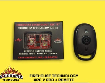 Firehouse Technology ARC "V" Pro Multi Color Strobe Spot Light W Remote 1100 Lumen for DJI ,Autel,Skydio and All Drones : FAA 107 Compliant