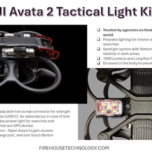 DJI Avata 2 Tactical Spotlight Kit  4 Light Kit-  for Interior Flights in Dark Rooms - LIGHTS INCLUDED !