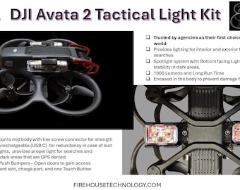 DJI Avata 2 Tactical Spotlight Kit  4 Light Kit-  for Interior Flights in Dark Rooms - LIGHTS INCLUDED !