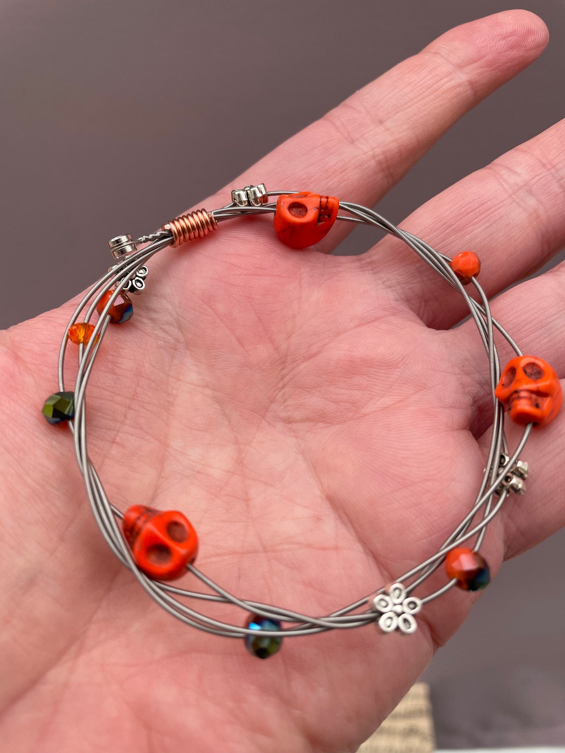 Guitar String Bracelet Bangle Stringsgonewild Skull Etsy