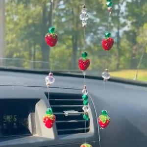 Strawberry Suncatcher, mini  SunCatcher, small strawberry gift,  strawberry suncatcher for car