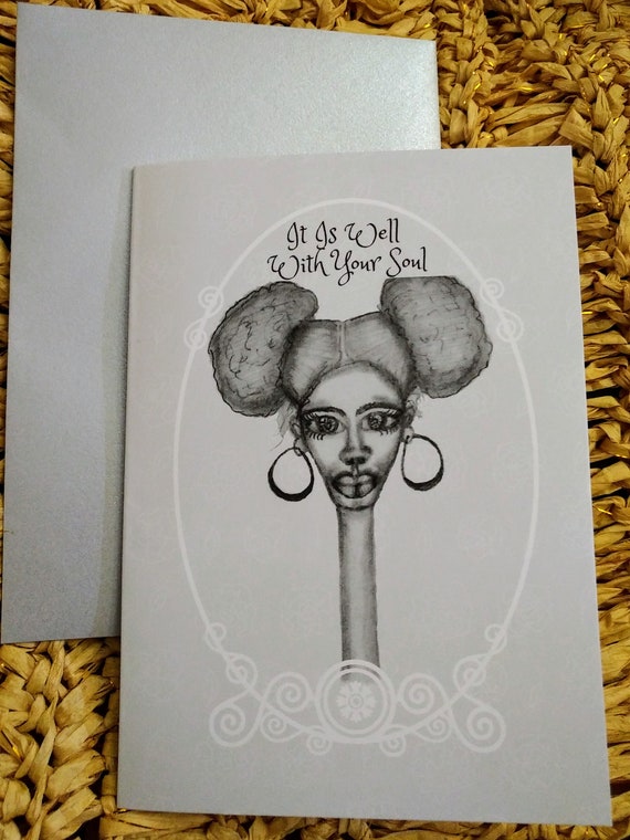 Encouragement Card Original Art Black Art Christian Card Etsy