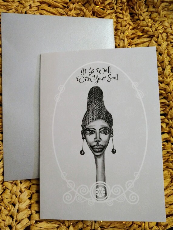 Encouragement Card Original Art Black Art Christian Card Etsy