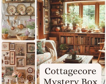 Vintage Cottagecore Home Decor Mystery Box Personalized Bundle, Curated Thrifted Style Bundle Gift Box, Custom Mystery Boxes Cottage Decor