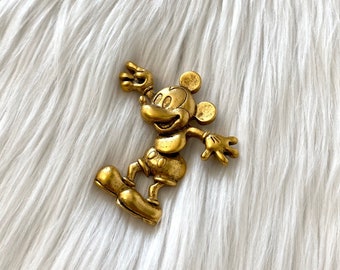 Vintage Dancing Mickey Mouse Disney Pin Brooch Swinging Hips Hinge Movement, Disney Memorabilia & Collectibles, Gold Brass Pin/Brooch