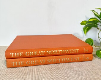 Vintage 1970s 'The Great Northwest' & 'The Great Southwest' Matching Book Set, The Great West Series, Nature/Travel Coffee Table Books