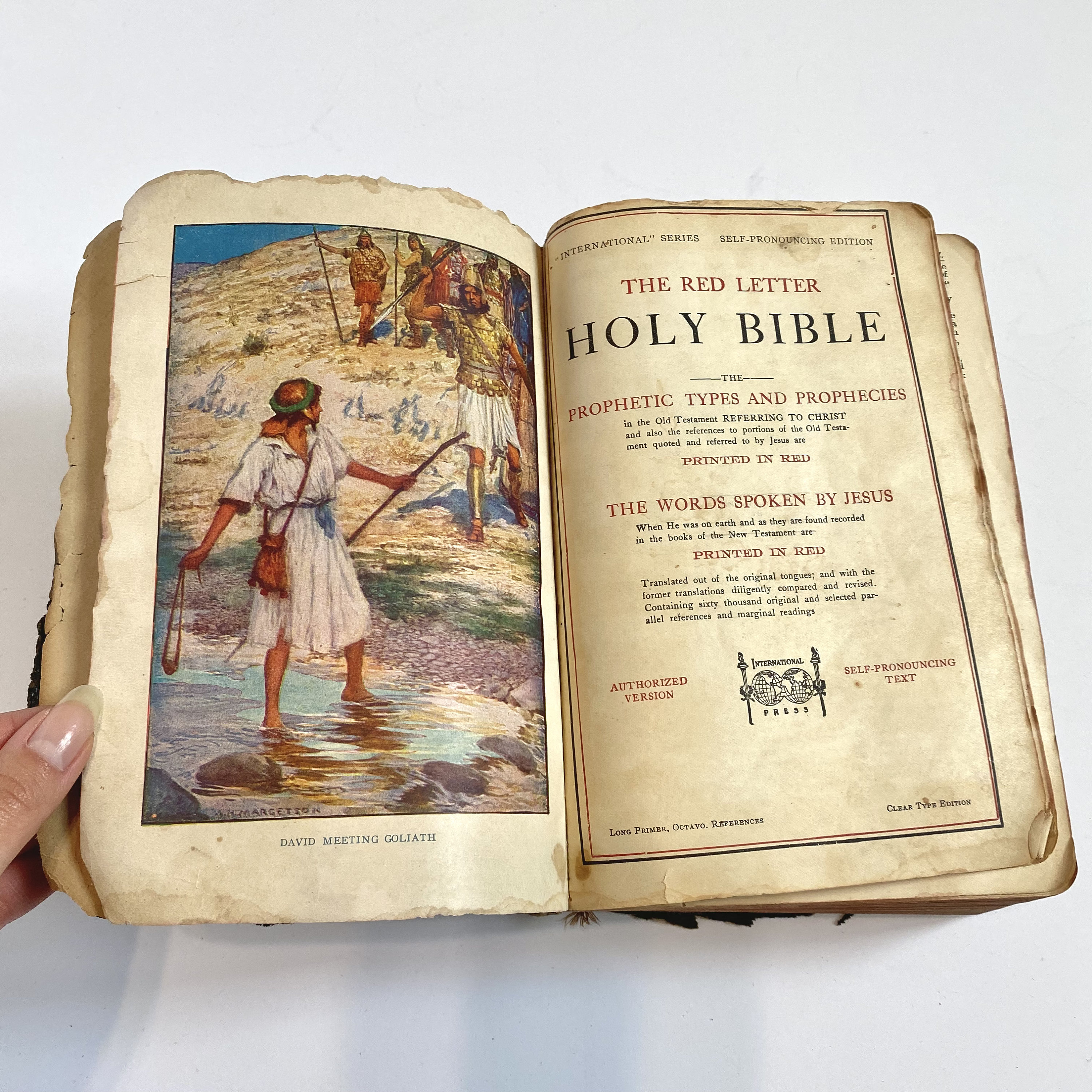 Antique 1905 Holy Bible - Illustrated Red Letter Edition