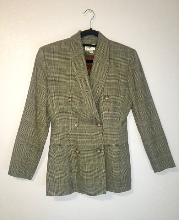 Vintage 1990's Barami Blazer Skirt Suit Set, Plaid