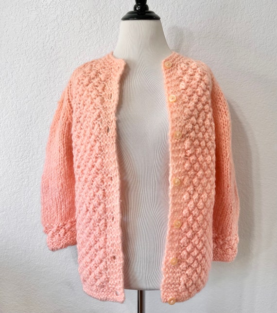 Vintage 1950s Faron Fashion Peachy Pink Knit Swea… - image 3