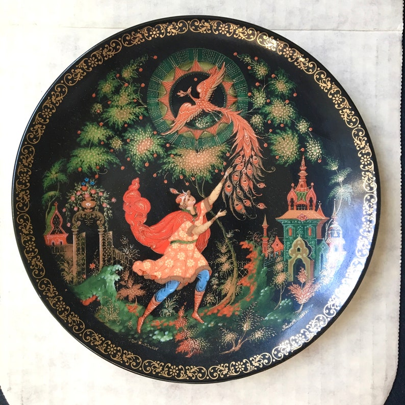 The Tsarevich and the Firebird Vintage Russian Collectible Plate