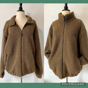 Vintage 90s Penfield Zipper Jacket Sherpa Brown Jacket, Men&#39;s Adult Unisex Jackets & Outerwear, Outdoors Hiking Winter Fall Fashion