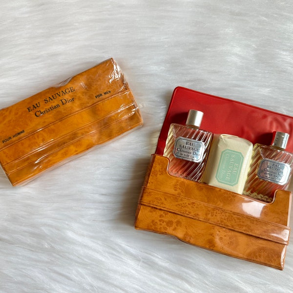 Vintage Deadstock Christian Dior Cologne Sets, Made in France Men's Colognes/Perfumes Glass Bottle, Vintage Travel Cologne & Aftershave