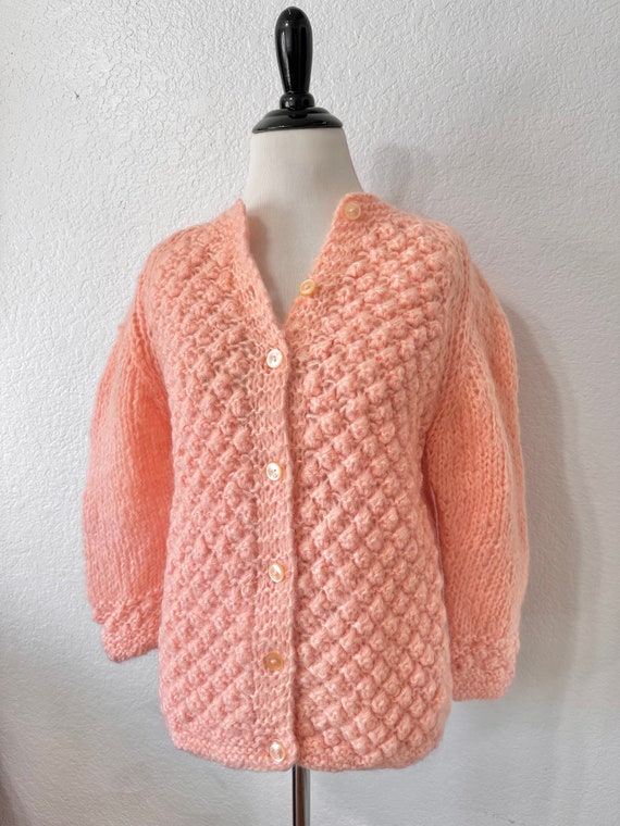 Vintage 1950s Faron Fashion Peachy Pink Knit Swea… - image 2