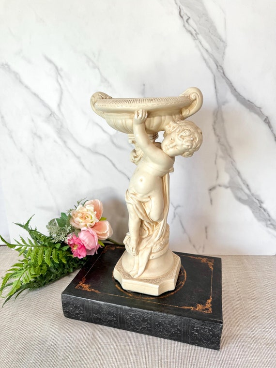 Russet Burbank 置物　オブジェ Vintage 1940s Alexander Backer Chalkware Cherub Statue 11.75