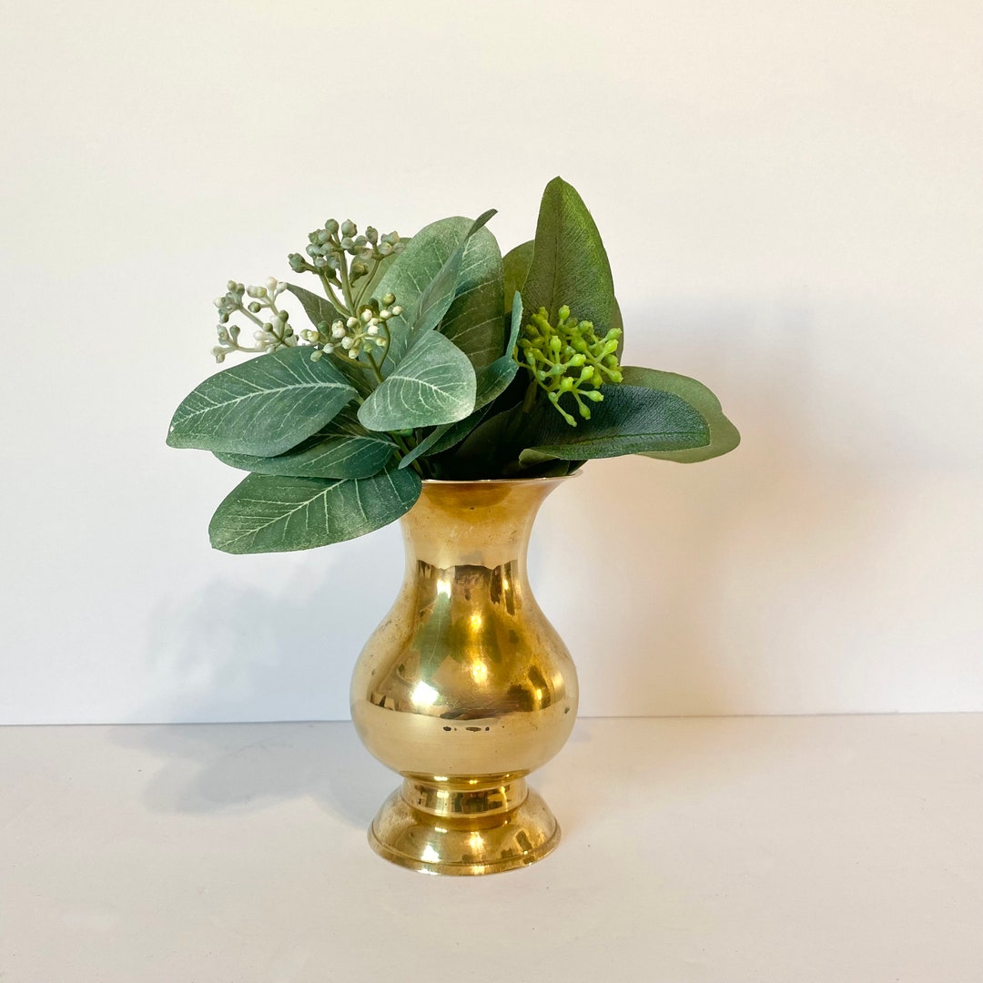Vintage Small Brass Vase Small Mini Table Vase Flower Plant Etsy