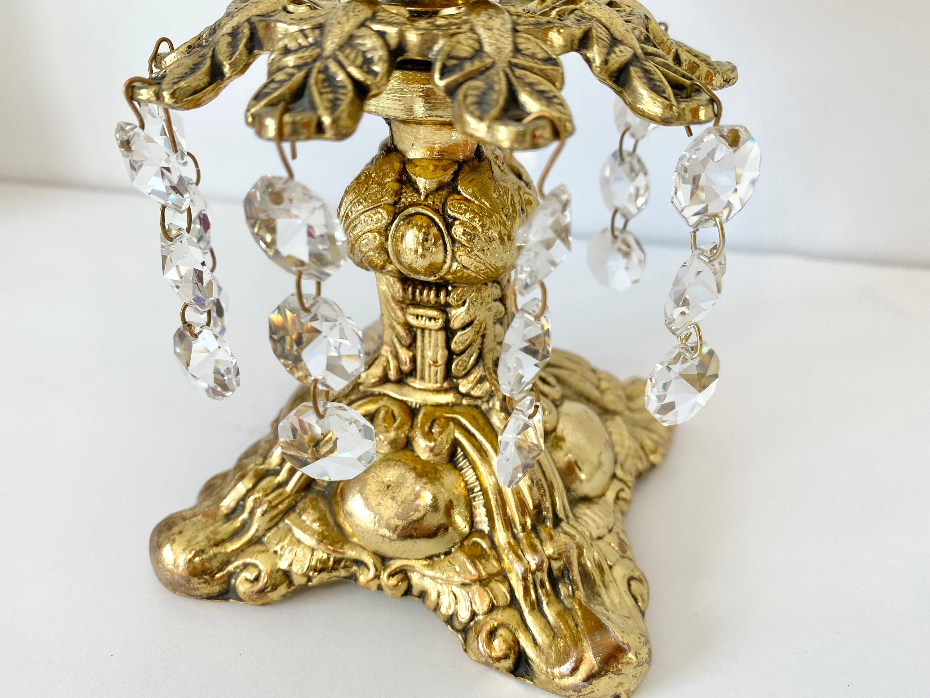 Vintage 2-piece Set Victorian Rococo Lidded Crystal Glass