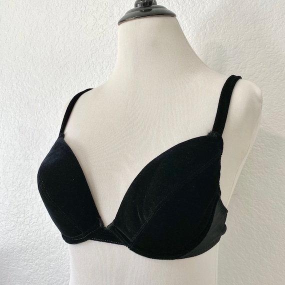 Vintage 90s Velvet/velour Warner's Bra, Vintage Bras 34B, Women's