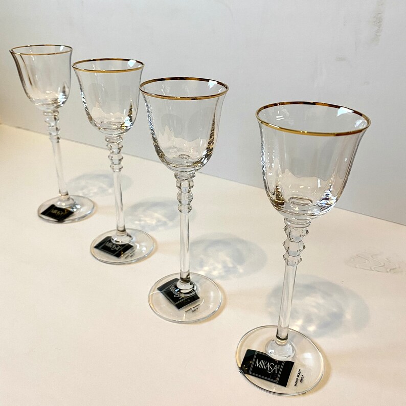 Mikasa Sonata Crystal Glassware Set of 4 Stemmed Glasses Etsy