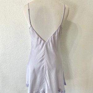 Vintage 2002 Victoria's Secret 100% Silk Lavender Slip Dress, Lace Trim Slip Dress with Slits, Women's Lingerie & Sleepwear, Silk Slips image 3