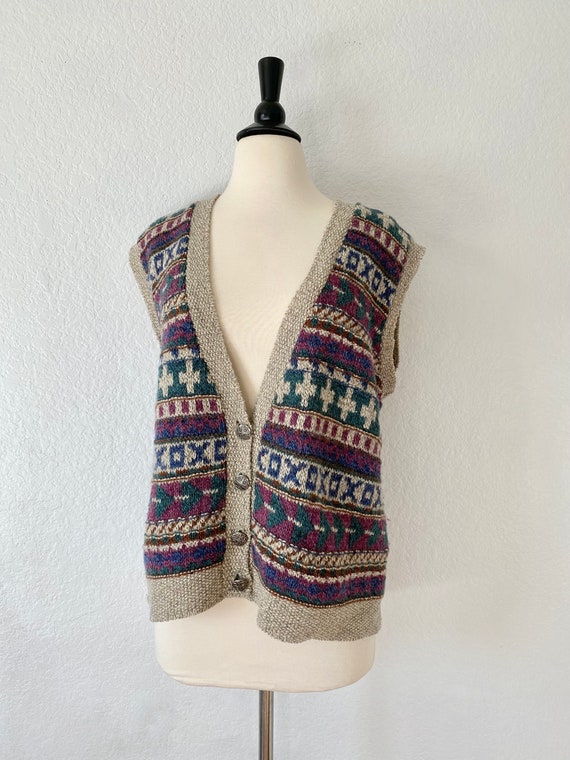 Vintage Frankenmuth Woolen Mill Knit Sweater Vest… - image 1