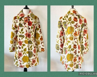 Floral Peacoat - Etsy