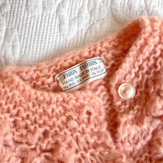 Vintage 1950s Faron Fashion Peachy Pink Knit Swea… - image 5