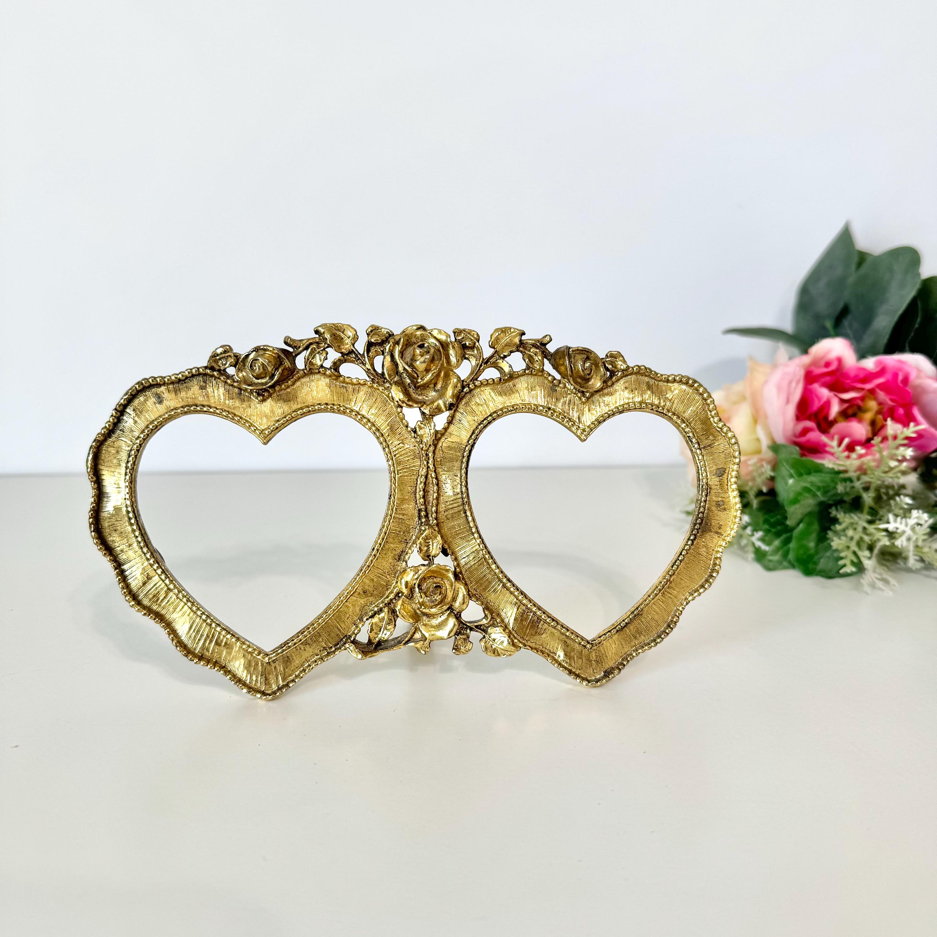 Vintage Double Heart Picture Frame - Etsy