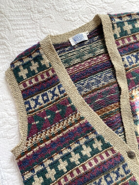 Vintage Frankenmuth Woolen Mill Knit Sweater Vest… - image 4