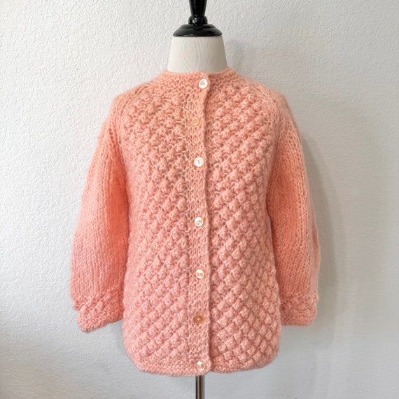 Vintage 1950s Faron Fashion Peachy Pink Knit Swea… - image 1