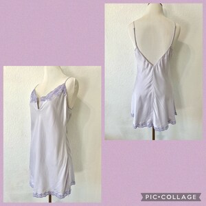 Vintage 2002 Victoria's Secret 100% Silk Lavender Slip Dress, Lace Trim Slip Dress with Slits, Women's Lingerie & Sleepwear, Silk Slips