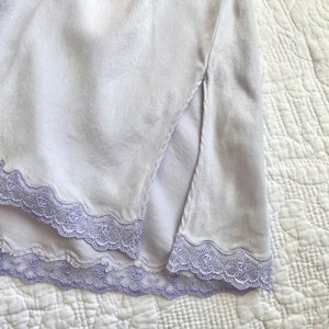Vintage 2002 Victoria's Secret 100% Silk Lavender Slip Dress, Lace Trim Slip Dress with Slits, Women's Lingerie & Sleepwear, Silk Slips image 7