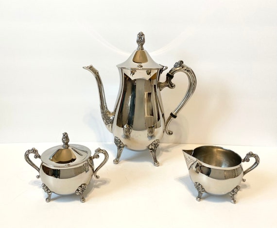 Vintage Leonard Silver Plated Hong Kong Tea & Coffee 3-piece Set