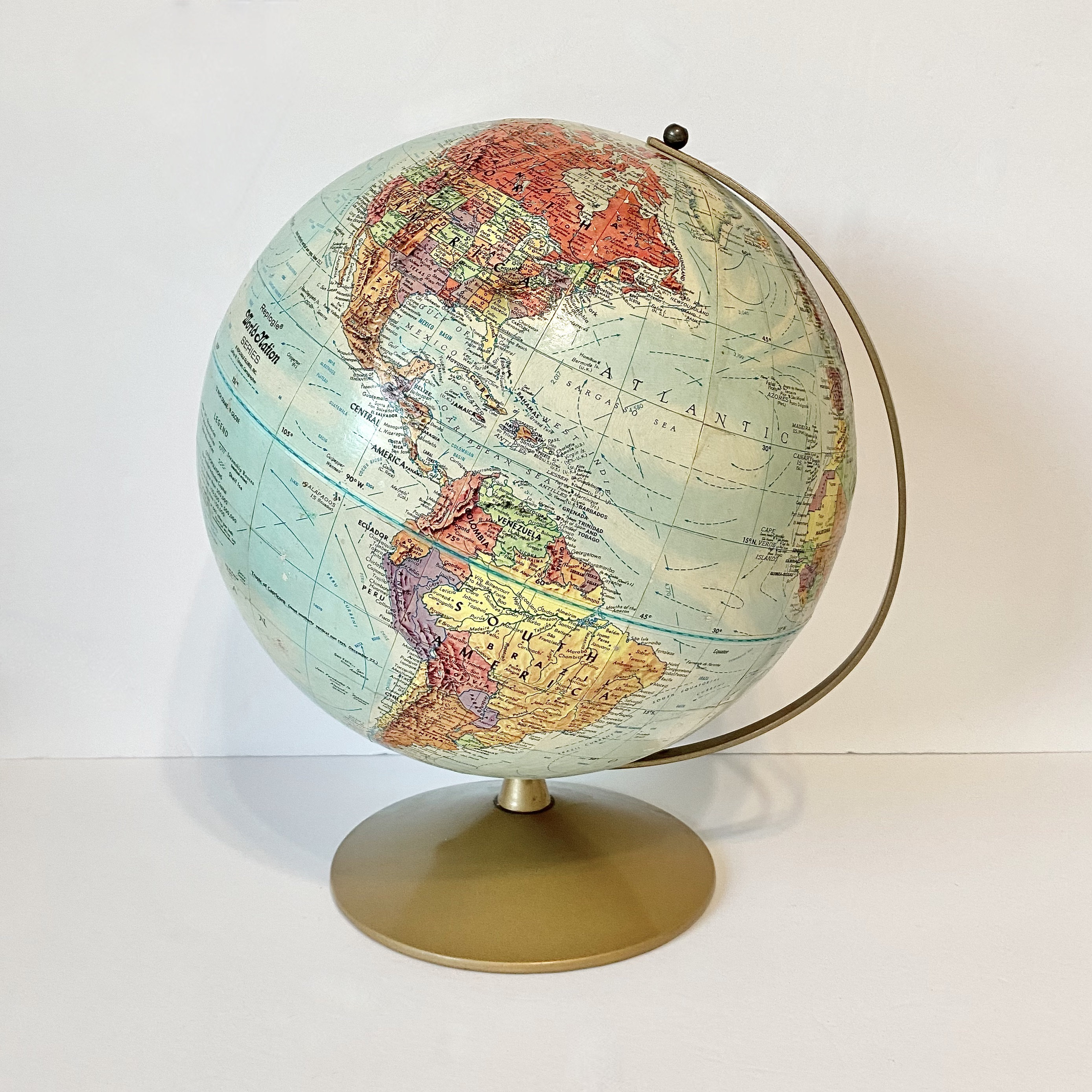 Vintage 90s Replogle Globes World Nation Series Desk Globe
