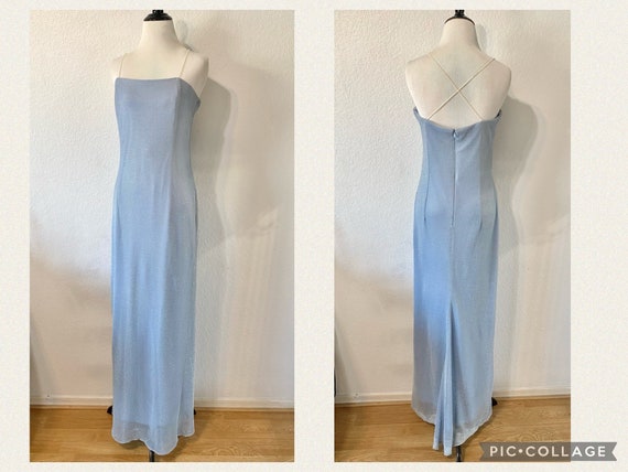 Vintage 90s Jessica Mcclinktock Gunne Sax Light Blue Sparkle