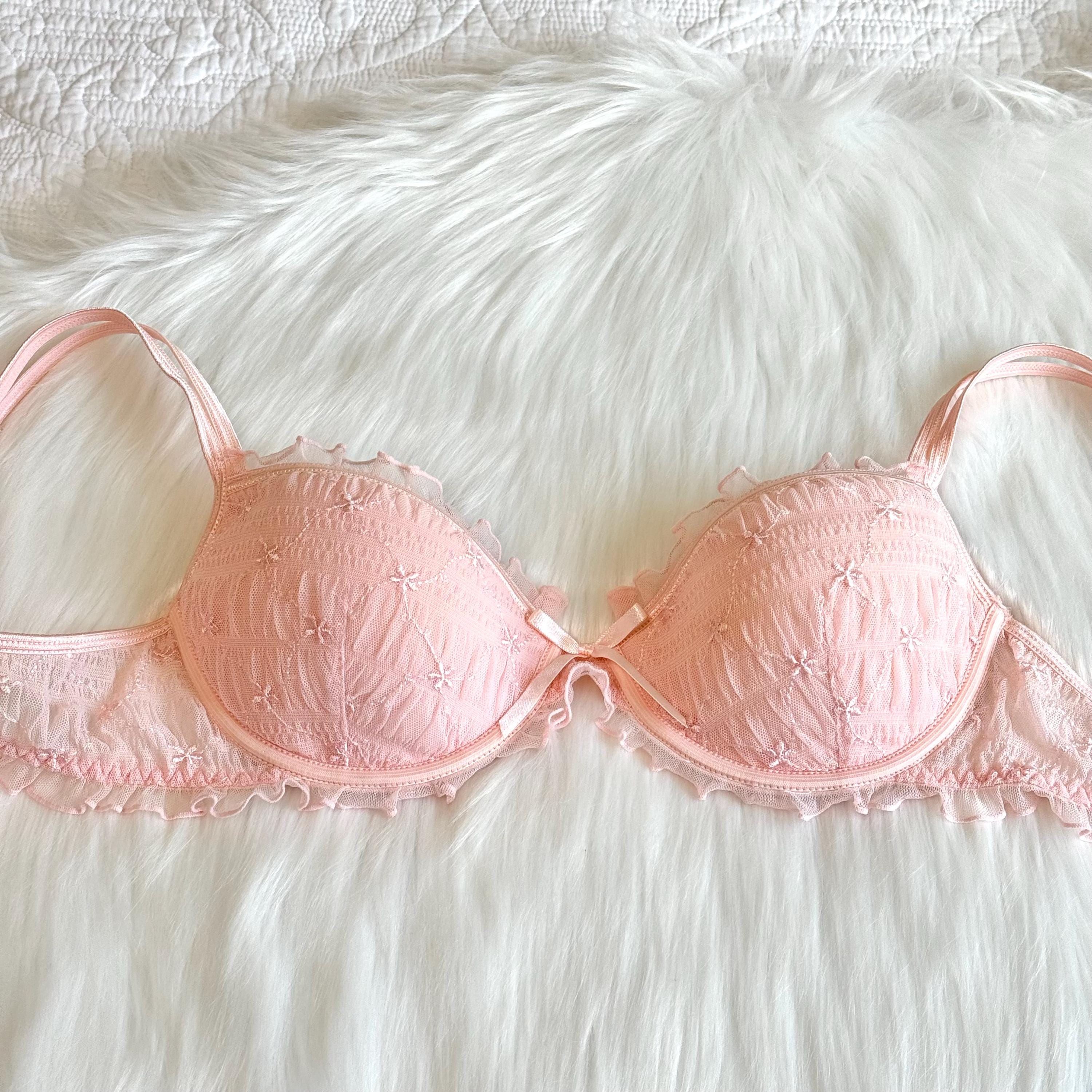 Soutien-gorge Victoria's Secret En Dentelle Rose Sans Armatures - Taille 34A