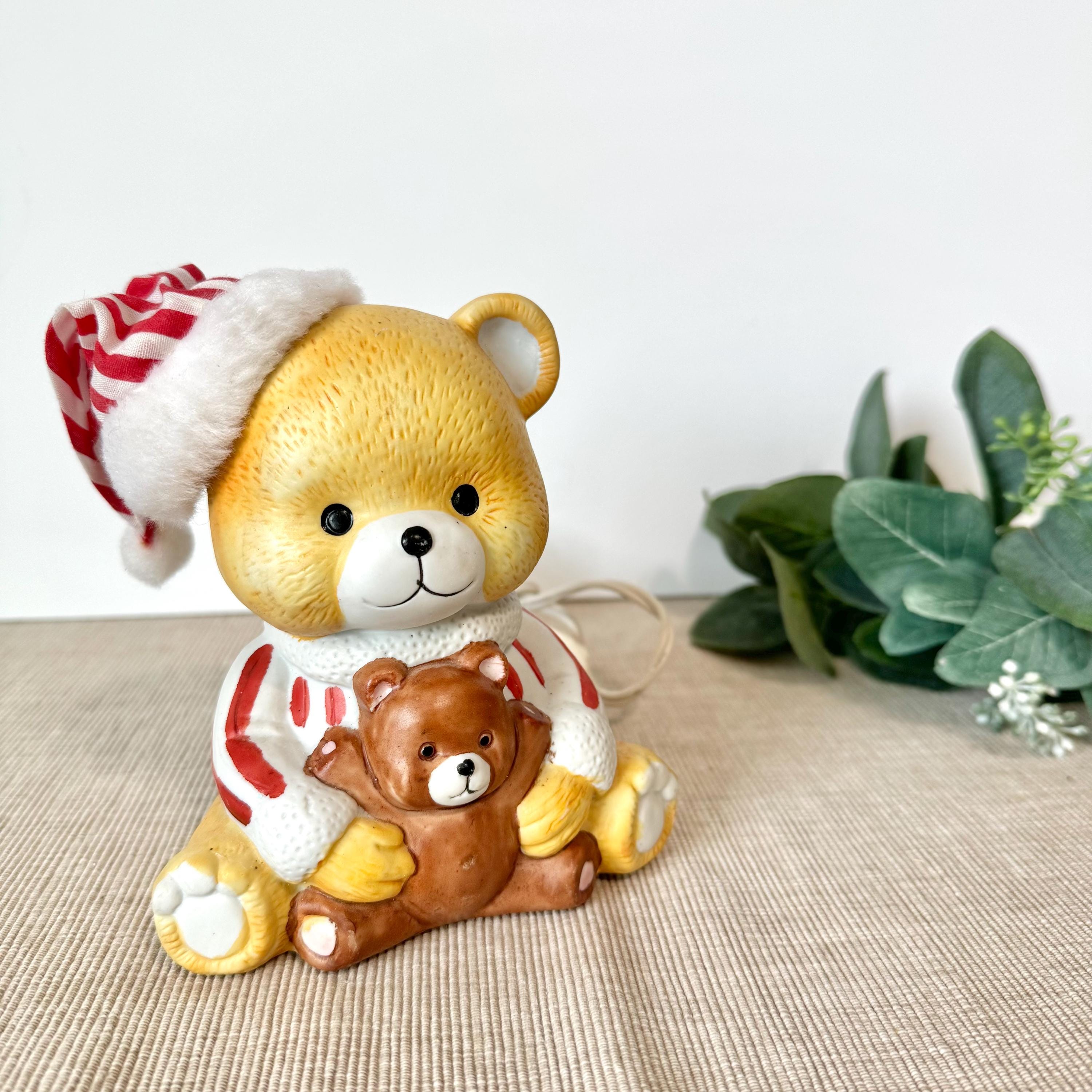 Vintage 1987 House of Lloyd Teddy Bear Nightlight Lamp, Christmas
